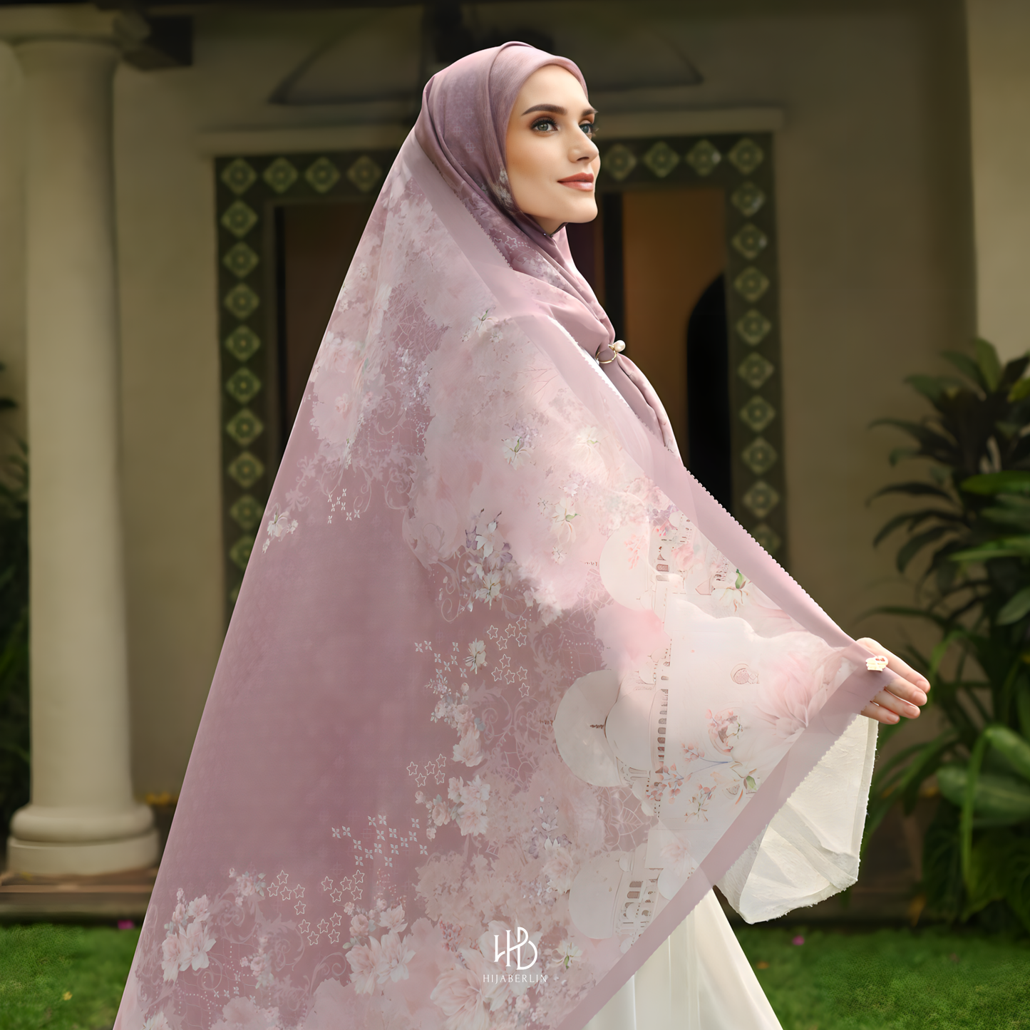 Fiore Scarf Hijaberlin - Prugne