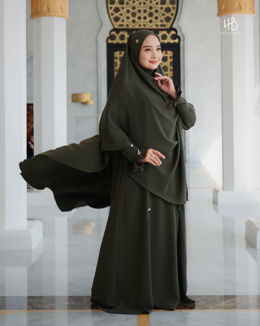 Maryam Dress Set Army - Hijaberlin