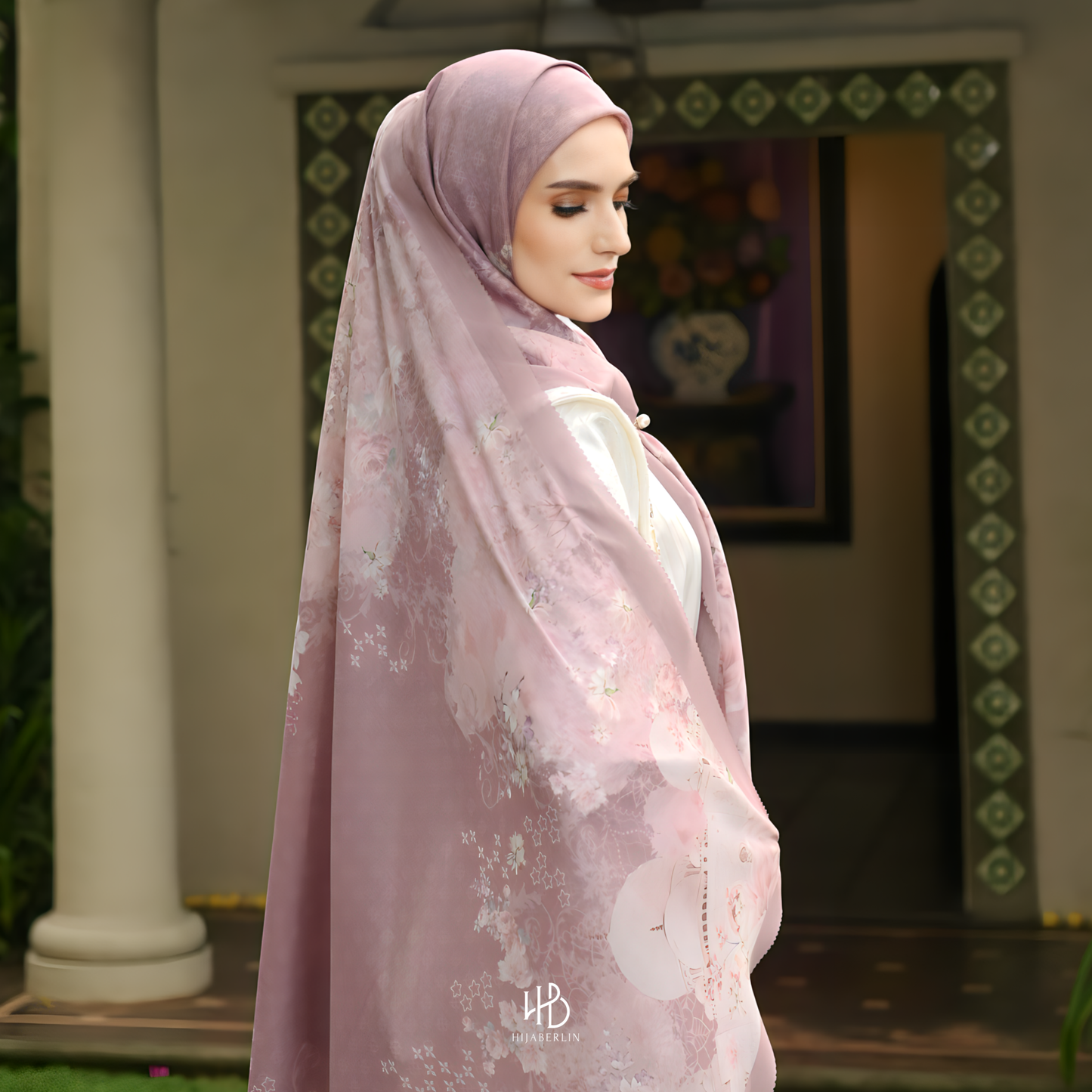 Fiore Scarf Hijaberlin - Prugne