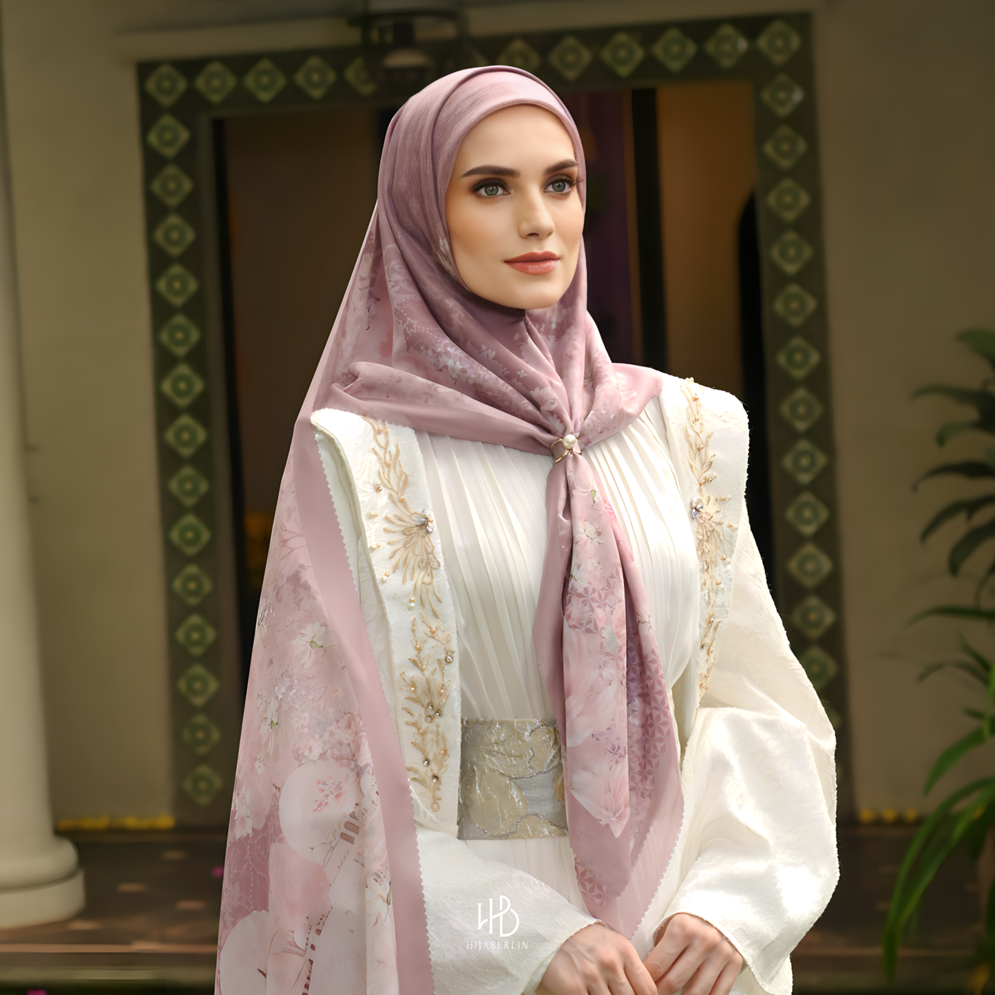 Fiore Scarf Hijaberlin - Prugne