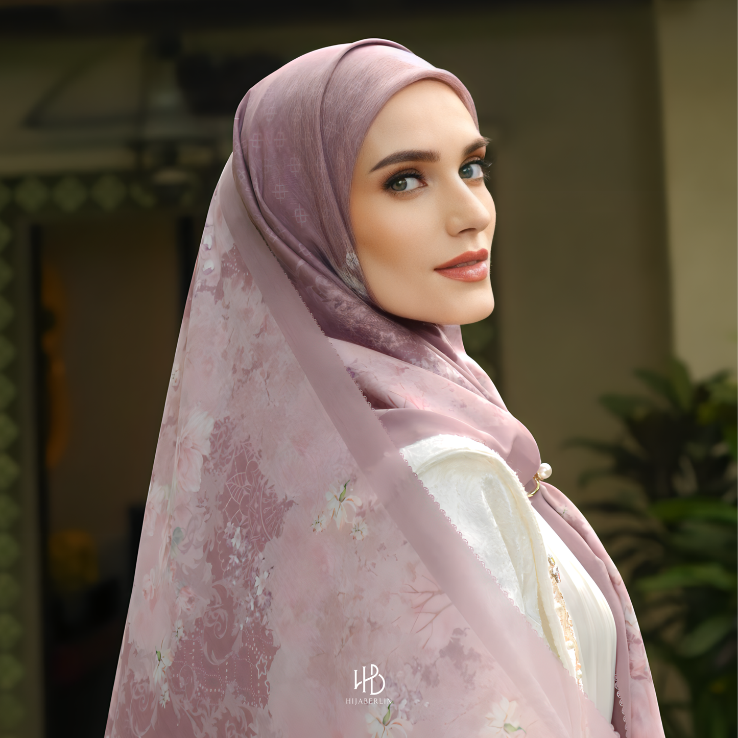 Fiore Scarf Hijaberlin - Prugne