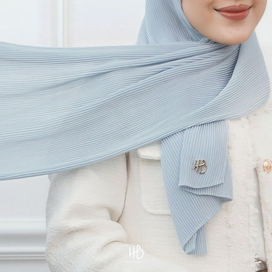 Ayesha Pleats Shawl Hijaberlin - Ocean
