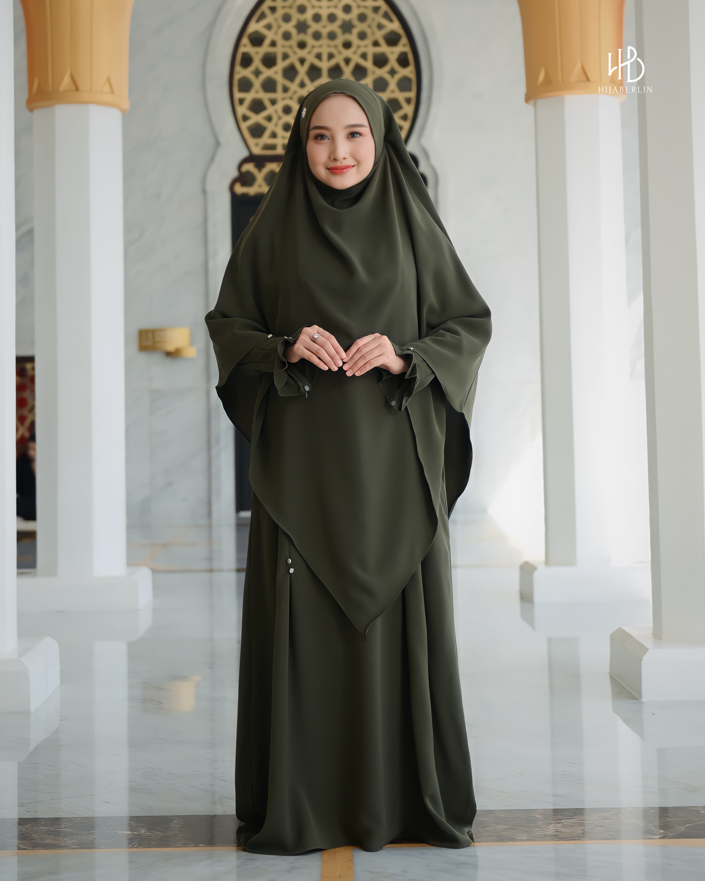 Maryam Dress Set Army - Hijaberlin
