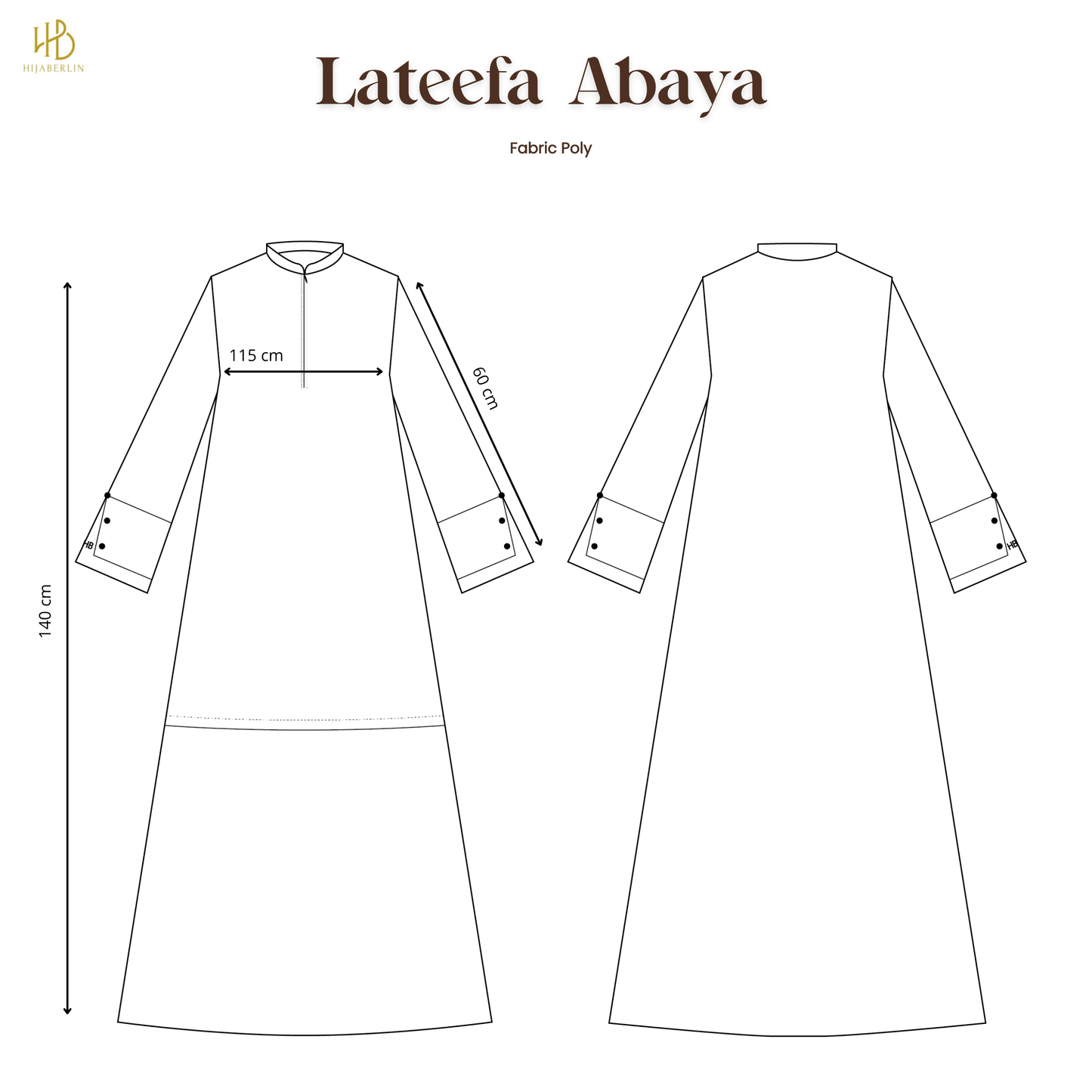 Lateefa Abaya - Black Stripe White