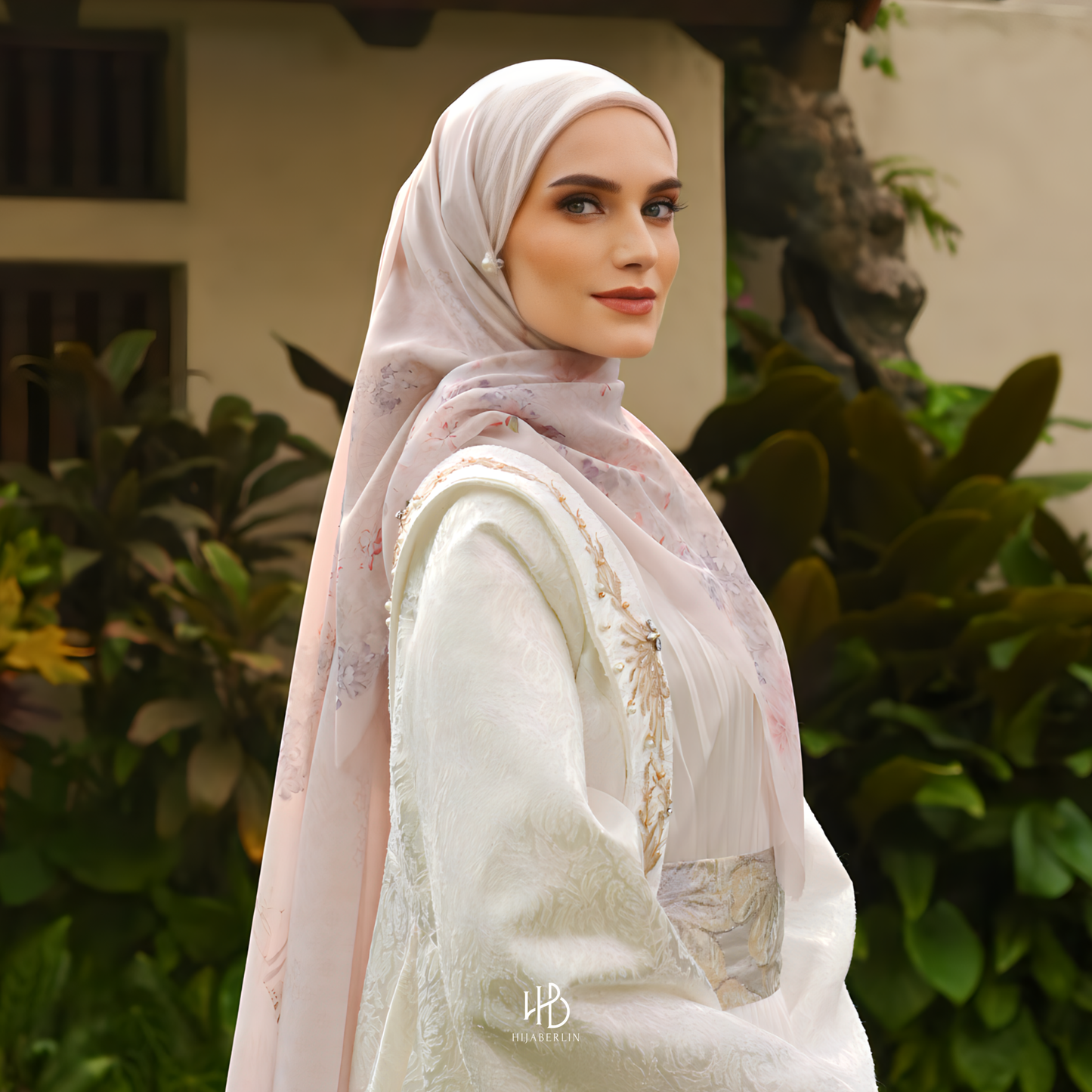 Fiore Scarf Hijaberlin - Crema