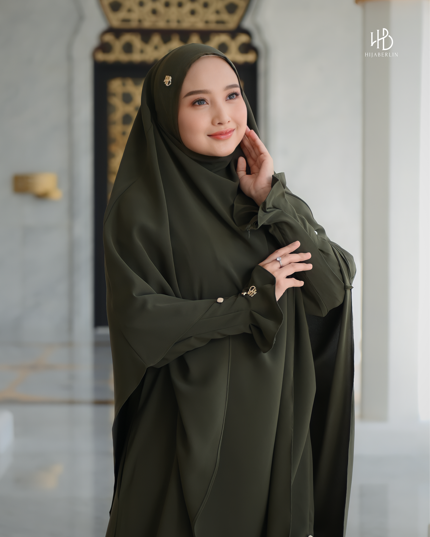 Maryam Dress Set Army - Hijaberlin
