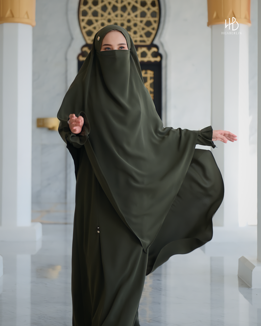 Maryam Dress Set Army - Hijaberlin