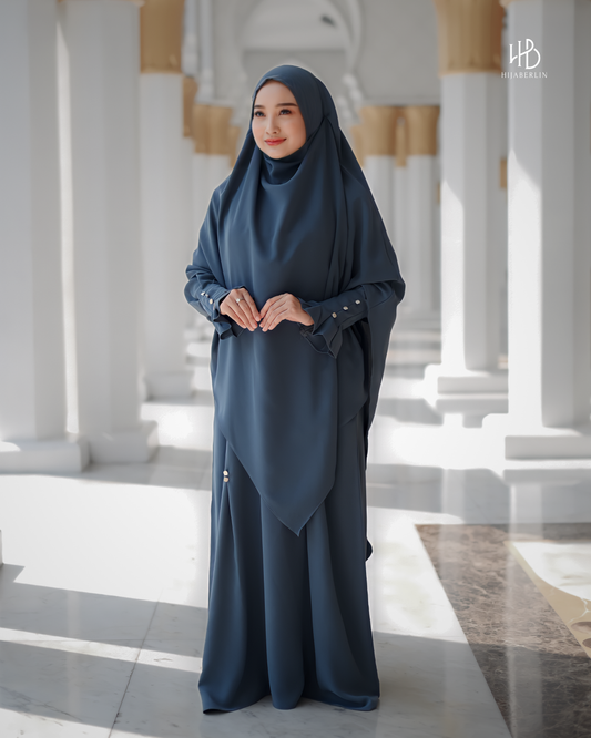 Maryam Dress Set Denim - Hijaberlin