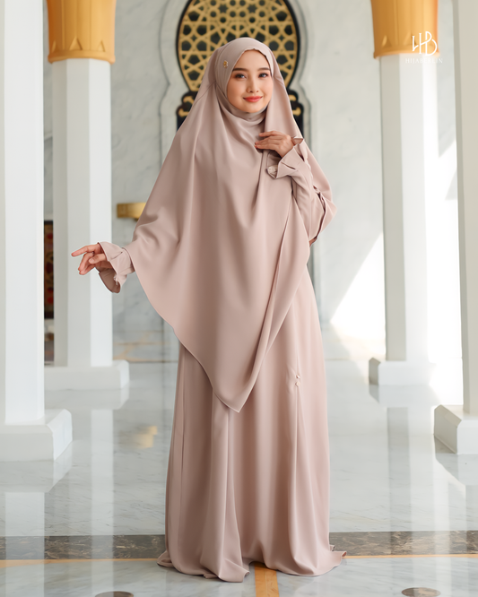 Maryam Dress Set Taupe - Hijaberlin