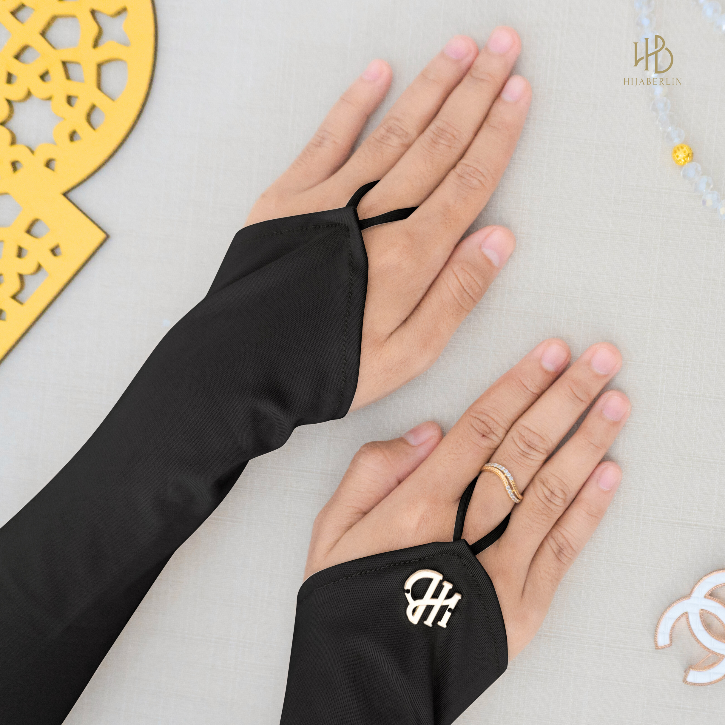 handsock basic ring hijaberlin warna putih hitam nude mocca tanpa karet untuk umrah dan haji