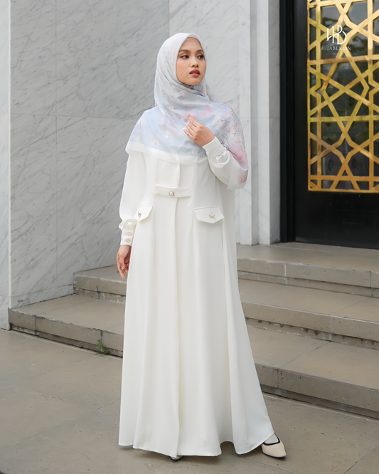 Salamah Outer Dress White - Hijaberlin