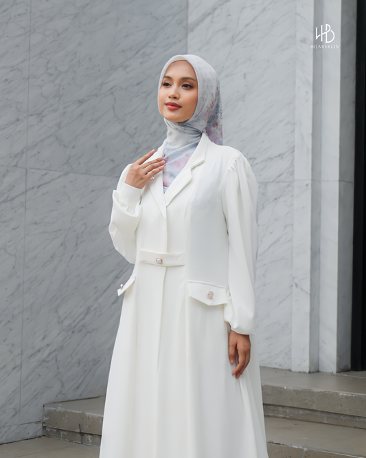 Salamah Outer Dress White - Hijaberlin
