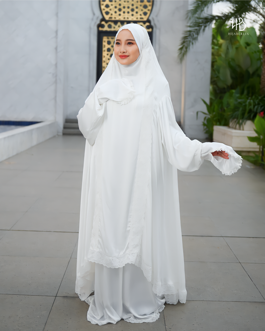 Ruqqayah Prayer Set White - Hijaberlin