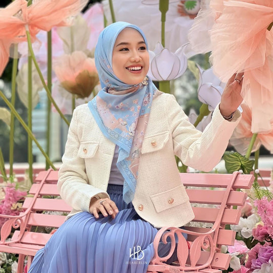 Gardenia Scarf Hijaberlin - Azure