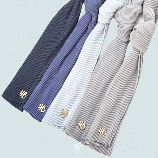 Ayesha Pleats Shawl Hijaberlin - Misty Grey