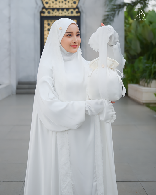 Ruqqayah Prayer Set White - Hijaberlin