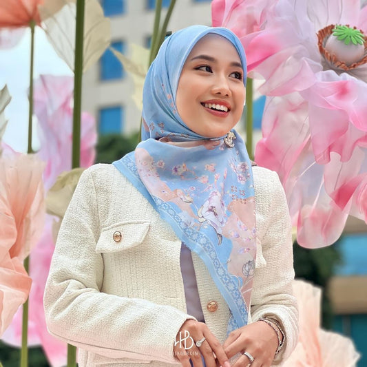 Gardenia Scarf Hijaberlin - Azure