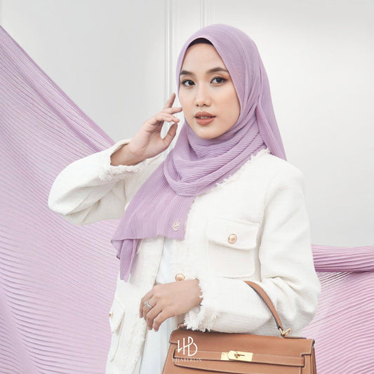 Ayesha Pleats Shawl Hijaberlin - Lavender