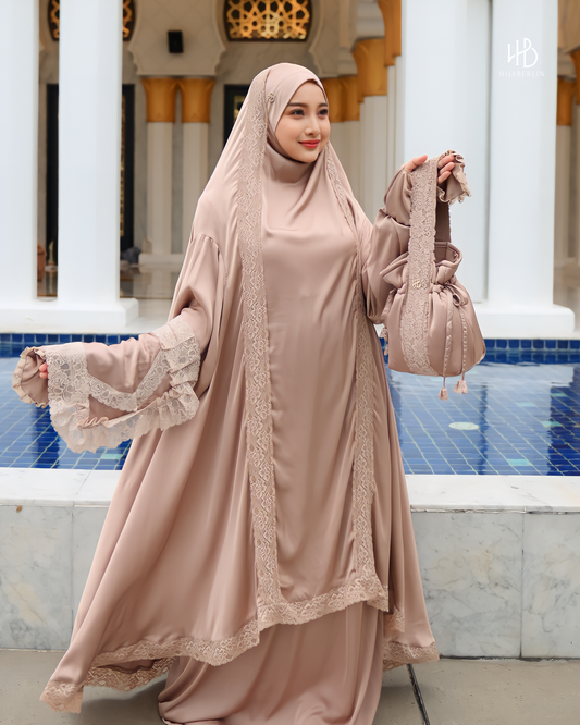 Ruqqayah Prayer Set Brown - Hijaberlin