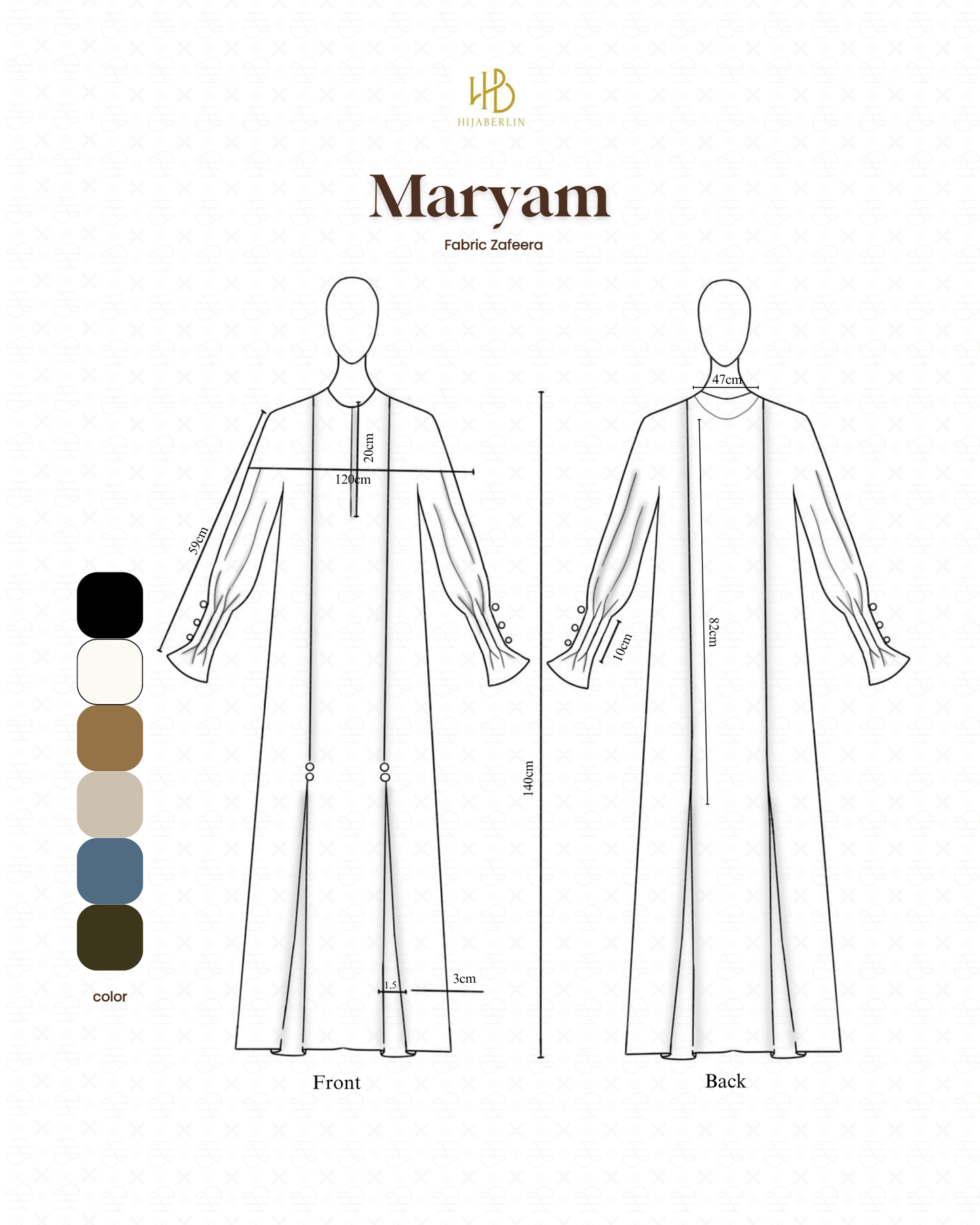 Maryam Dress Set Army - Hijaberlin