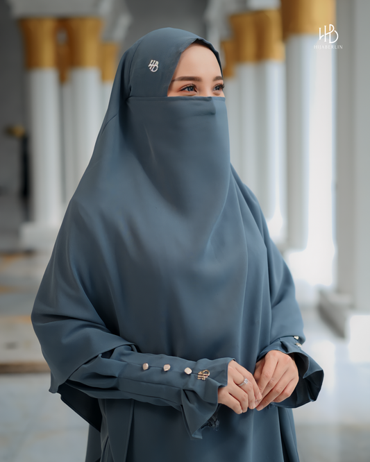 Maryam Dress Set Denim - Hijaberlin