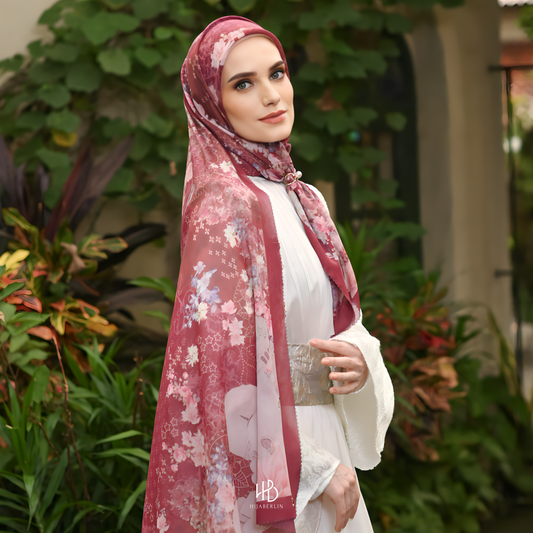 Fiore Scarf Hijaberlin - Ruby