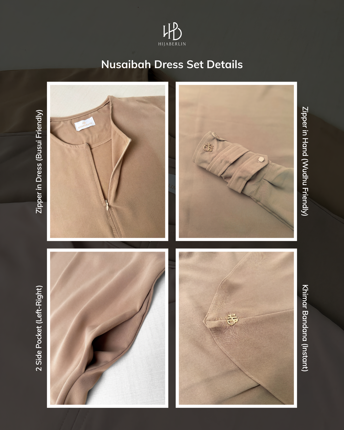 Nusaibah Dress Set Wood - Hijaberlin