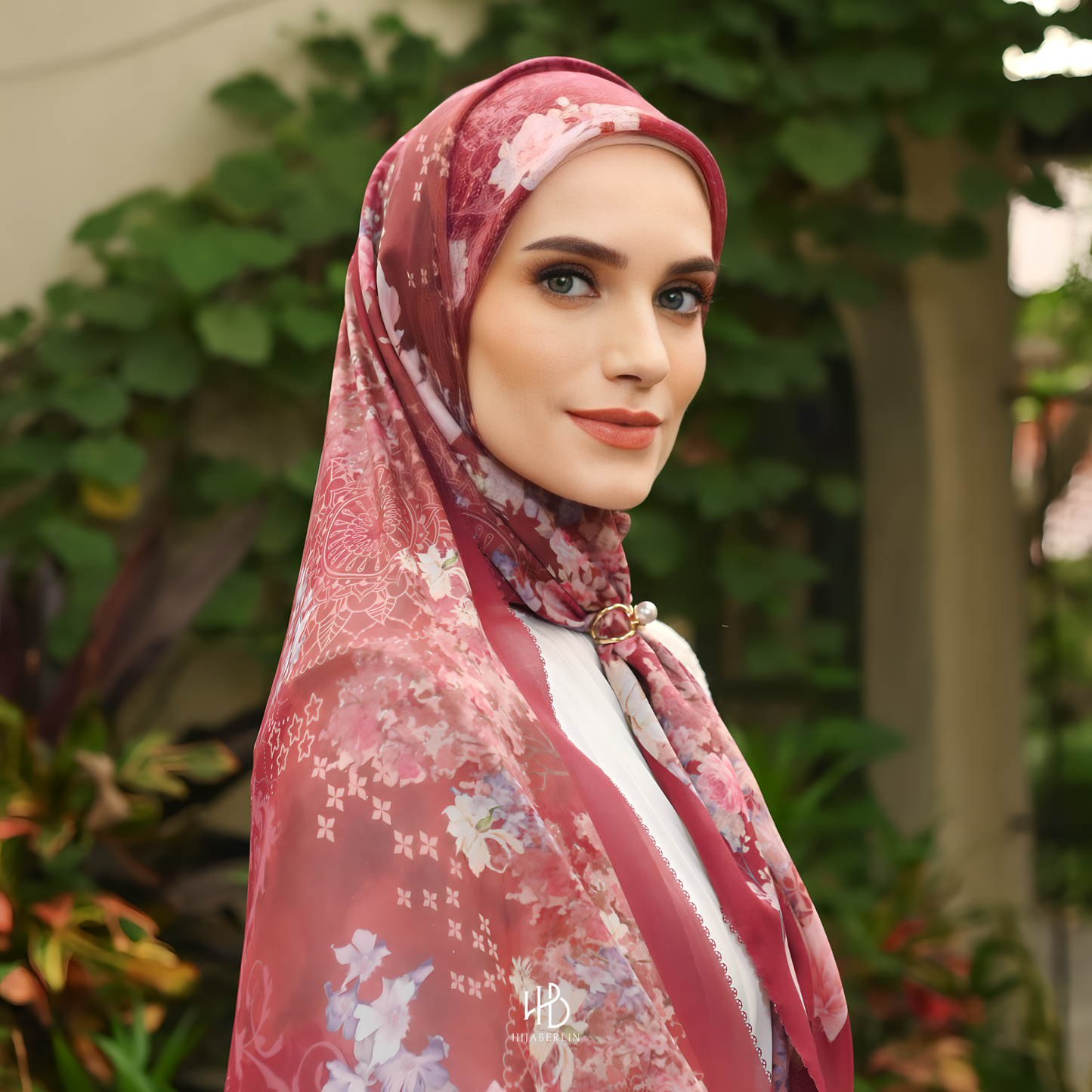 Fiore Scarf Hijaberlin - Ruby
