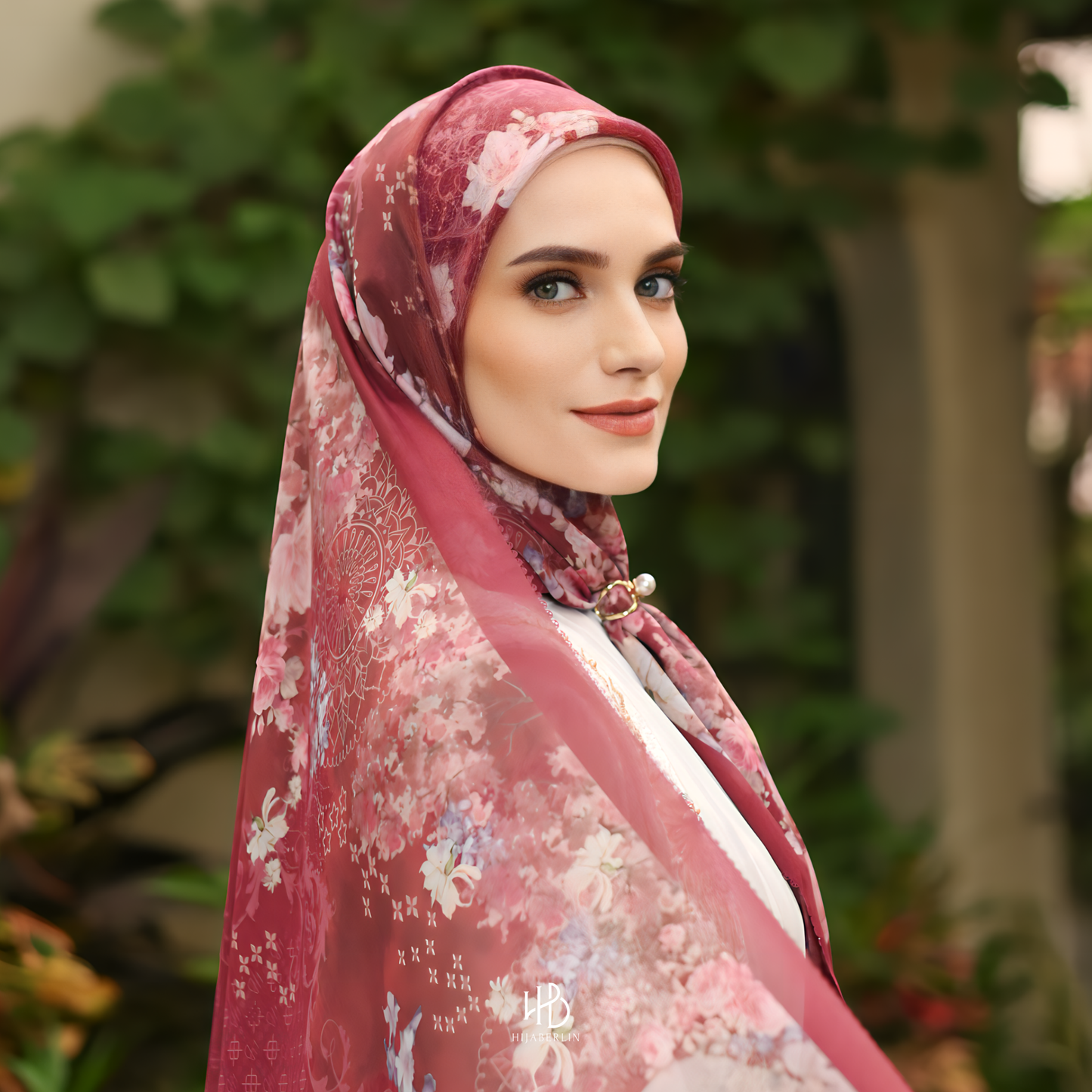 Fiore Scarf Hijaberlin - Ruby