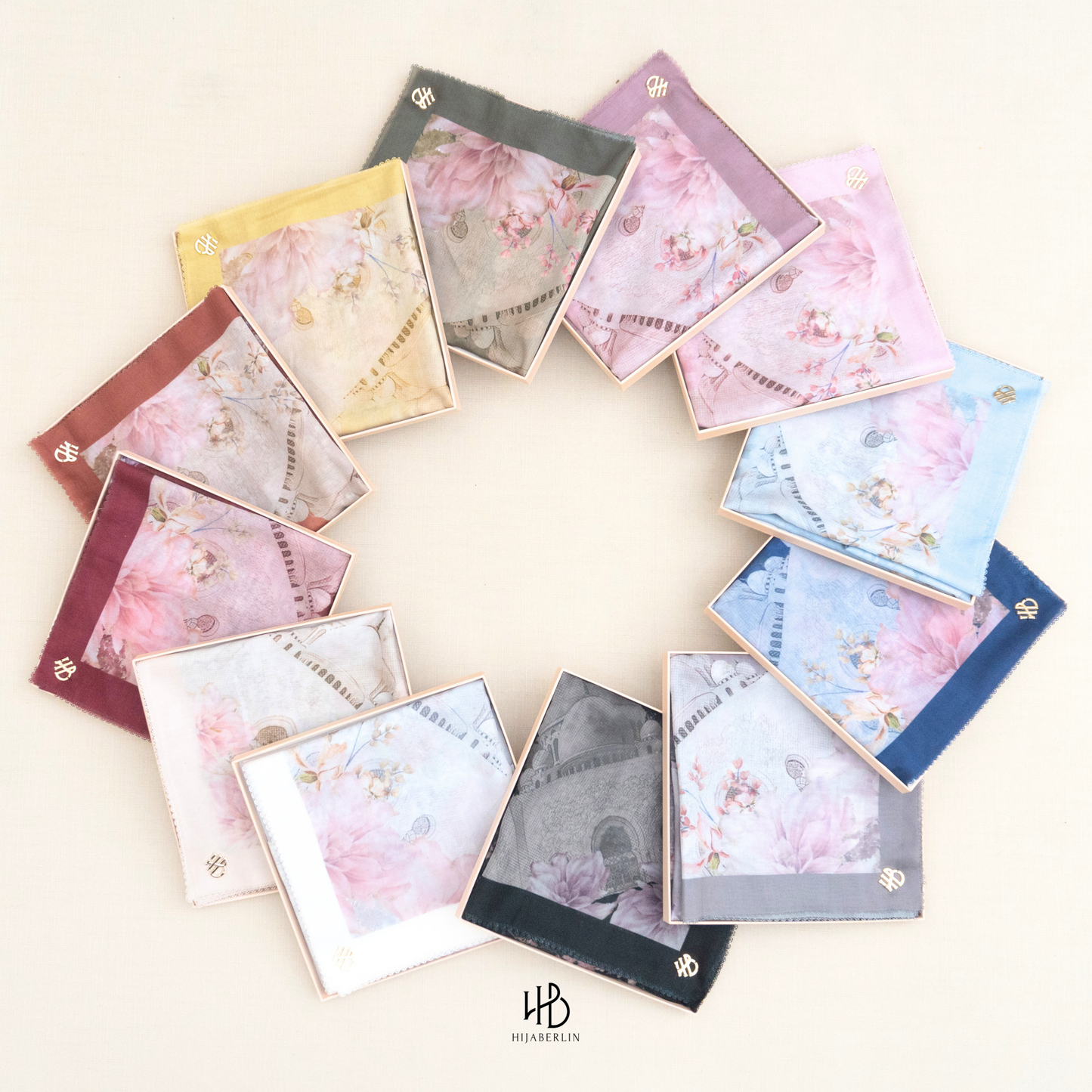 Fiore Scarf Hijaberlin - Rosa