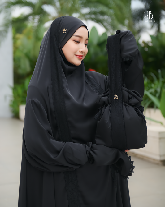 Ruqqayah Prayer Set Black - Hijaberlin