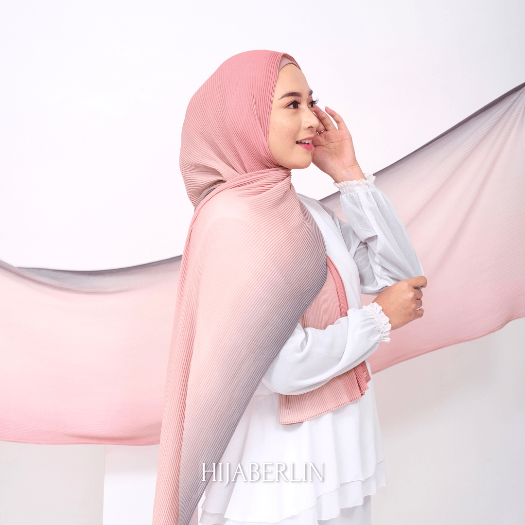 Mazia Pleats Shawl Ombre Hijaberlin - Jasmine