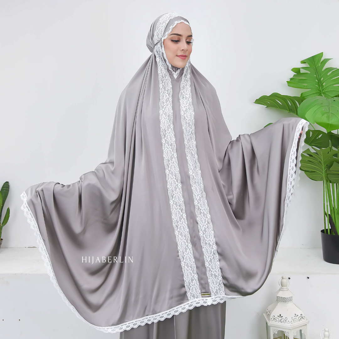 Khadijah Prayer Set Hijaberlin - Grey