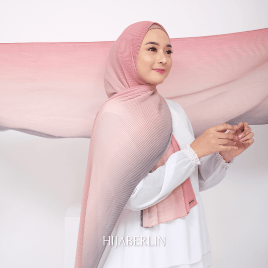 Mazia Pleats Shawl Ombre Hijaberlin - Jasmine