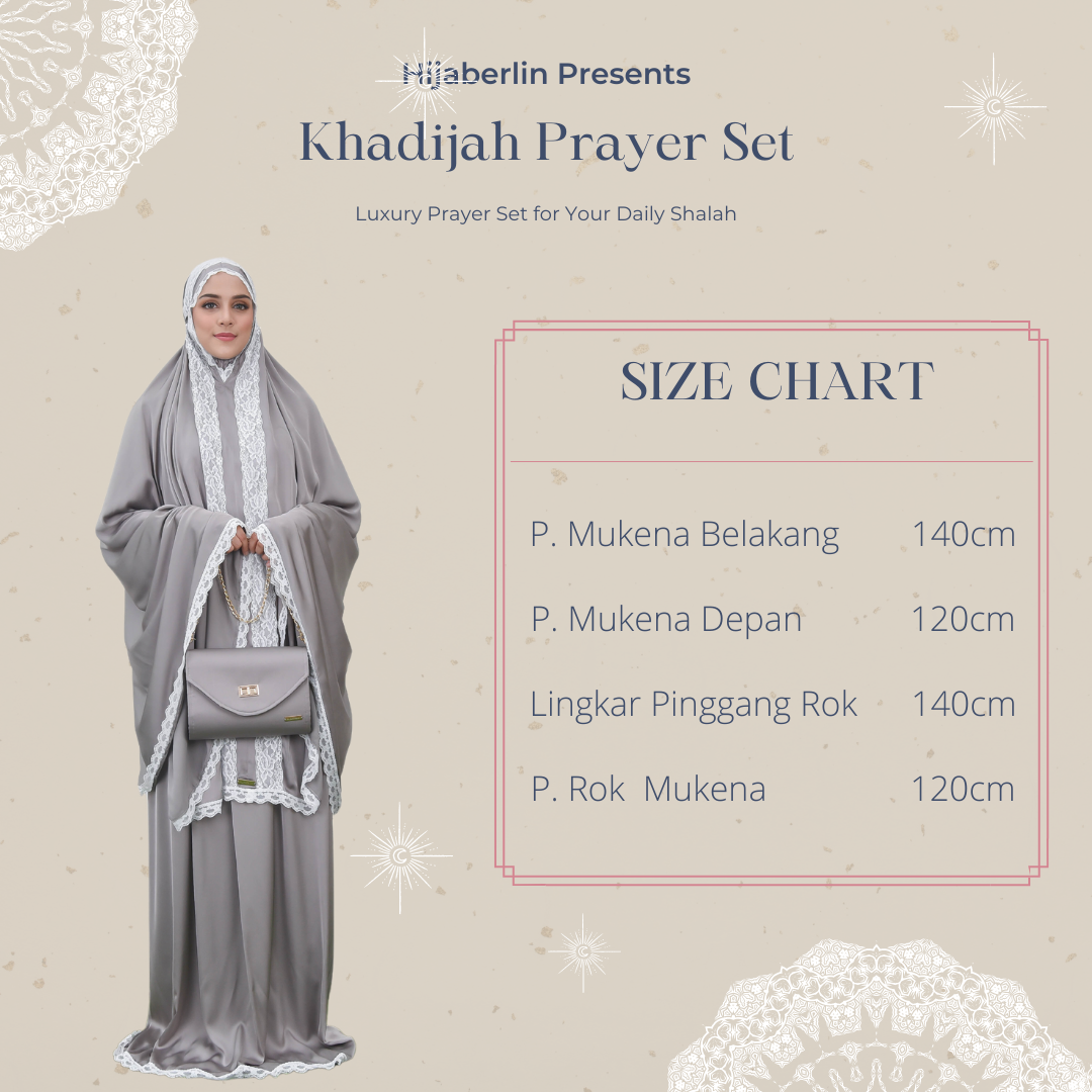 Khadijah Prayer Set Hijaberlin - Grey