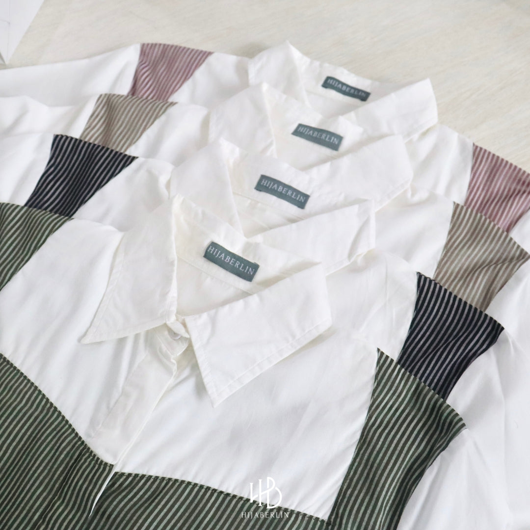 Alisa Stripe Hijaberlin - Army