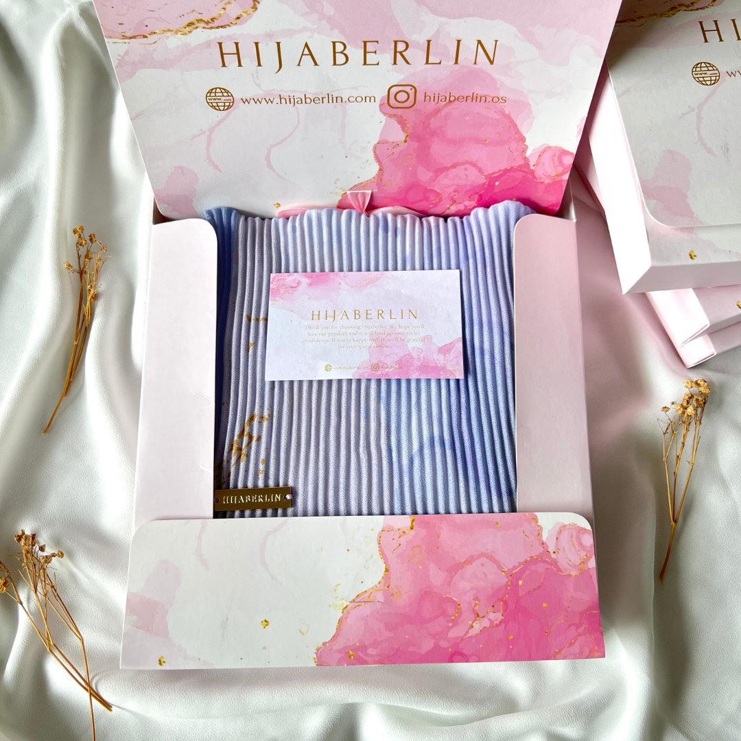 Marble Pleats Shawl Hijaberlin - Purple Mica