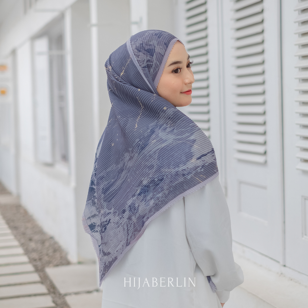 Marble Pleats Shawl Hijaberlin - Graphite
