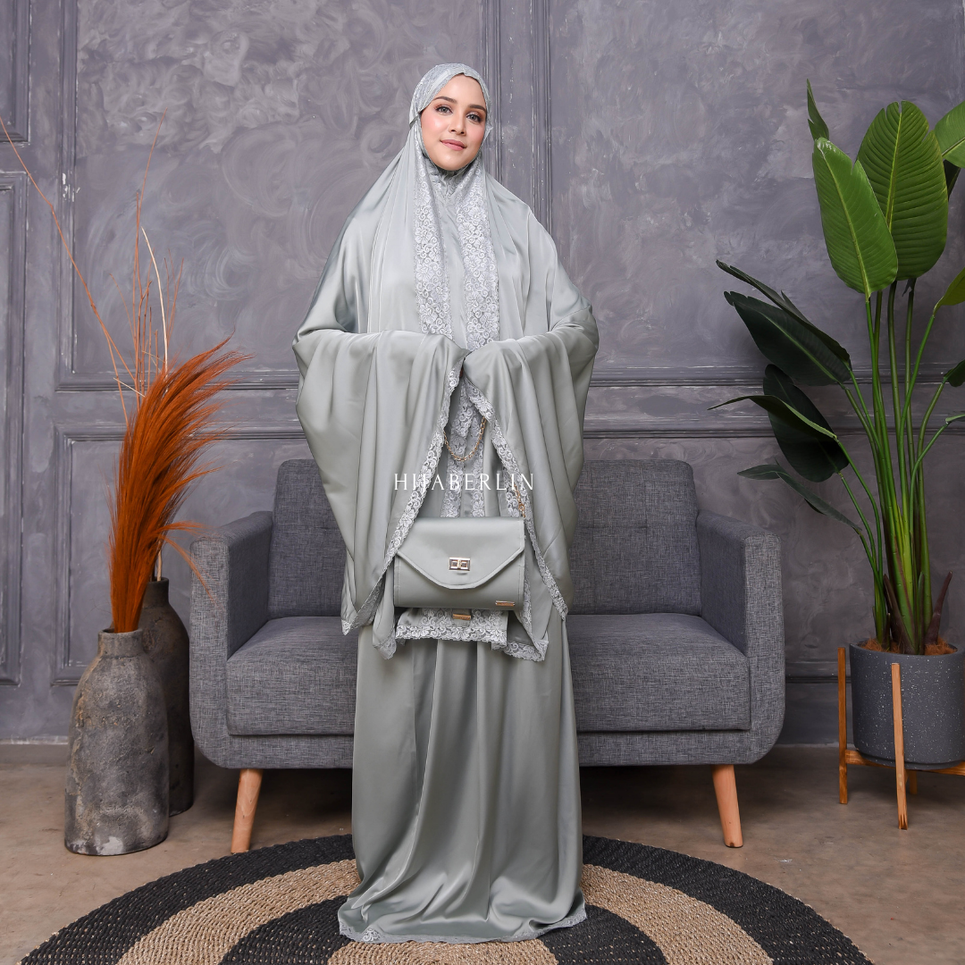 Khadijah Prayer Set Hijaberlin - Sage Green