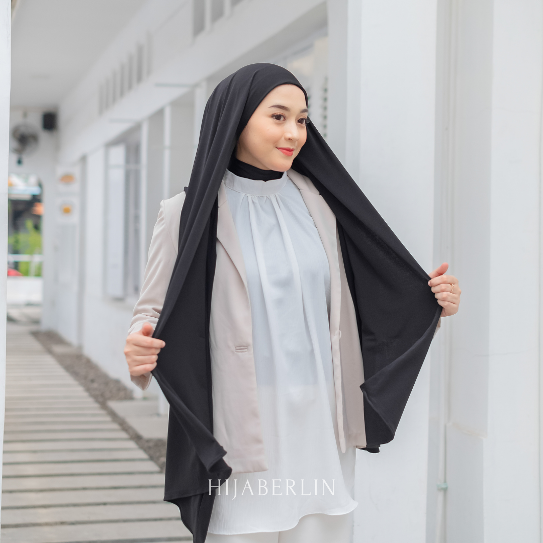 Vouges Instan Shawl 2in1 Hijaberlin - Noir