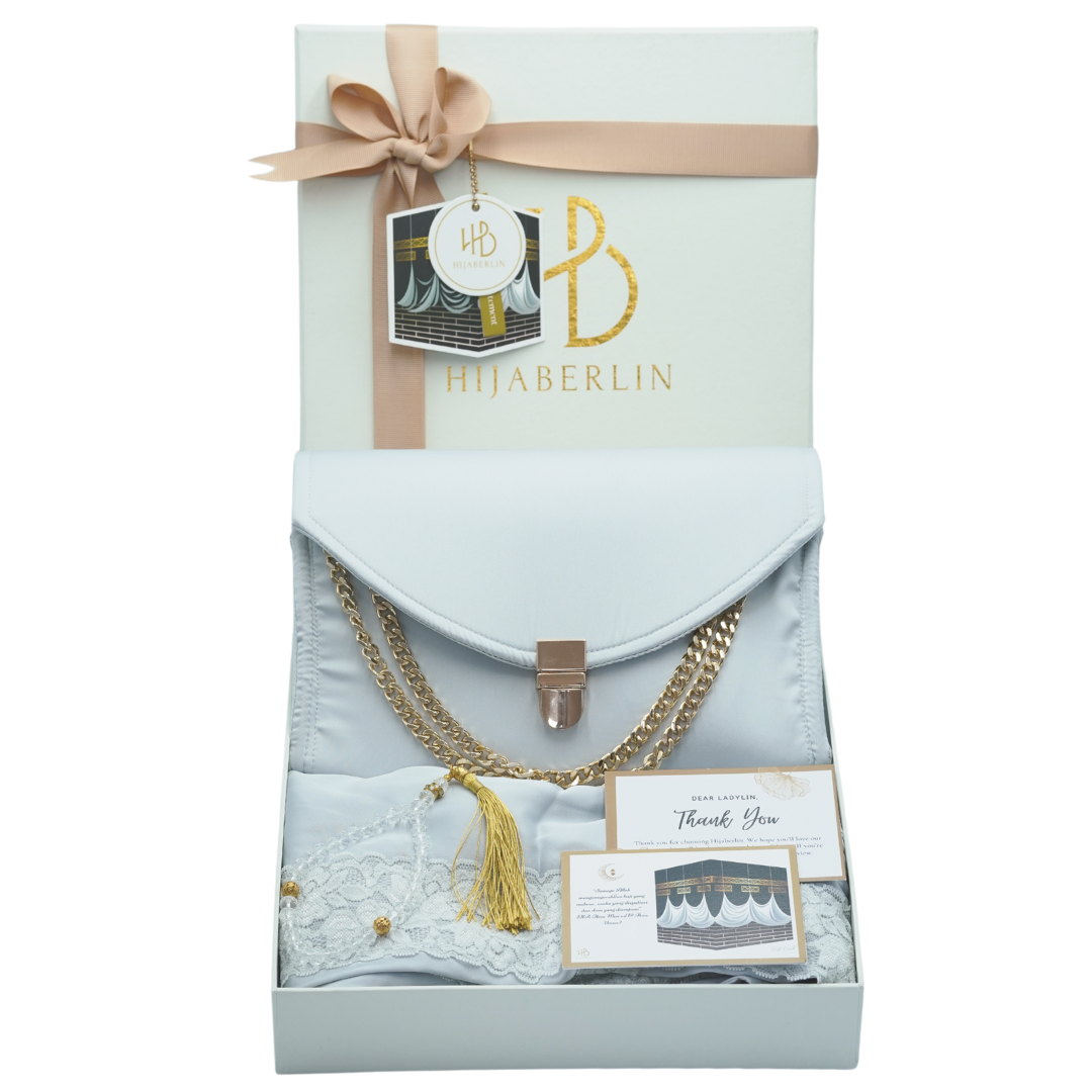 Umrah Prayer Set Hijaberlin - Blue Soft