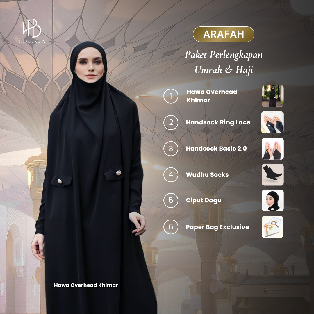 [SPECIAL UMRAH BUNDLING] Arafah Set Umroh Haji Bundling Gamis Aksesoris Premium Gift