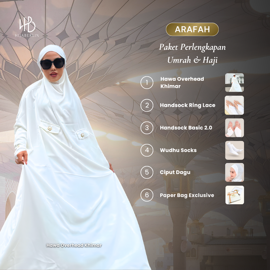 [SPECIAL UMRAH BUNDLING] Arafah Set Umroh Haji Bundling Gamis Aksesoris Premium Gift