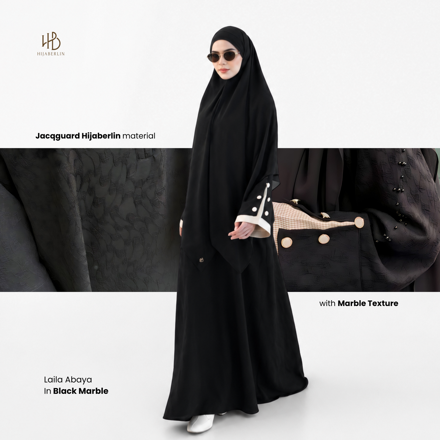 Laila Abaya - Black Marble