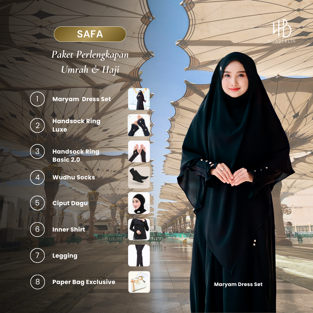 [SPECIAL UMRAH BUNDLING] Safa Set Umroh Haji Bundling Gamis Aksesoris Premium Gift