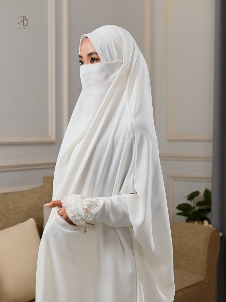 Hafshah Khimar Set White - Hijaberlin