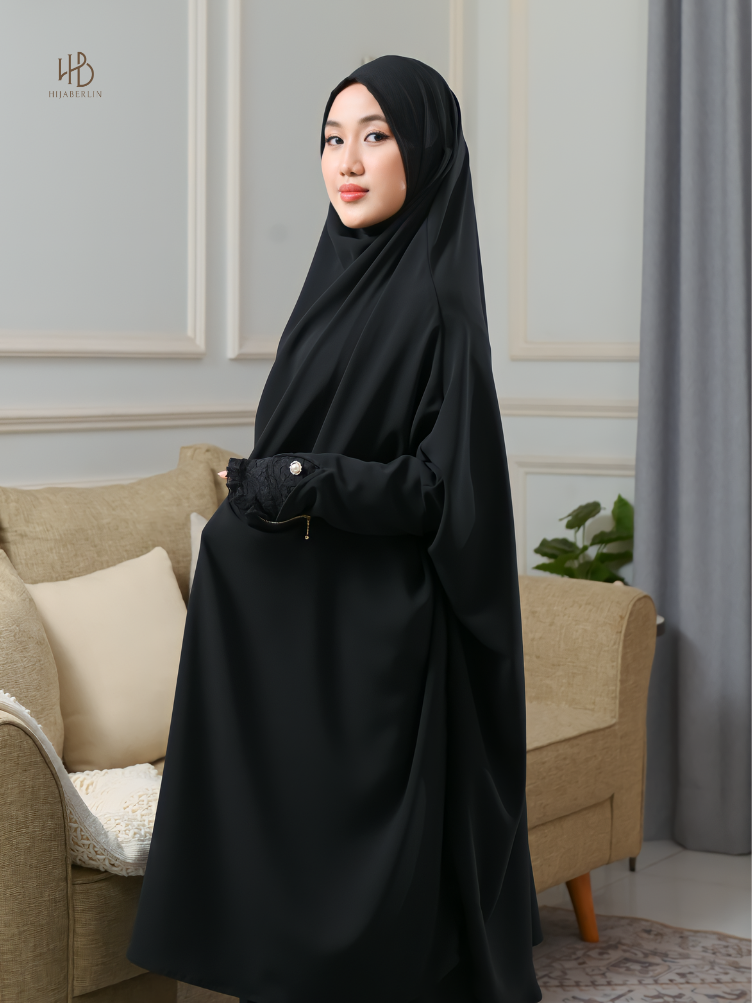 Hafshah Khimar Set Black - Hijaberlin