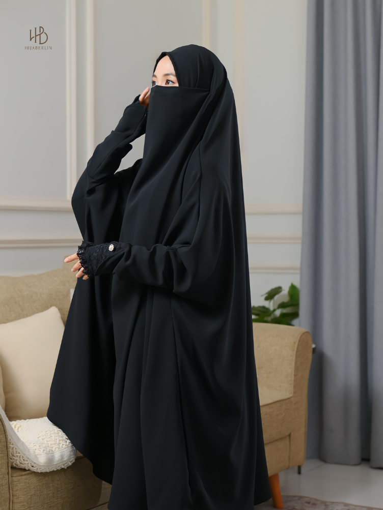 Hafshah Khimar Set Black - Hijaberlin