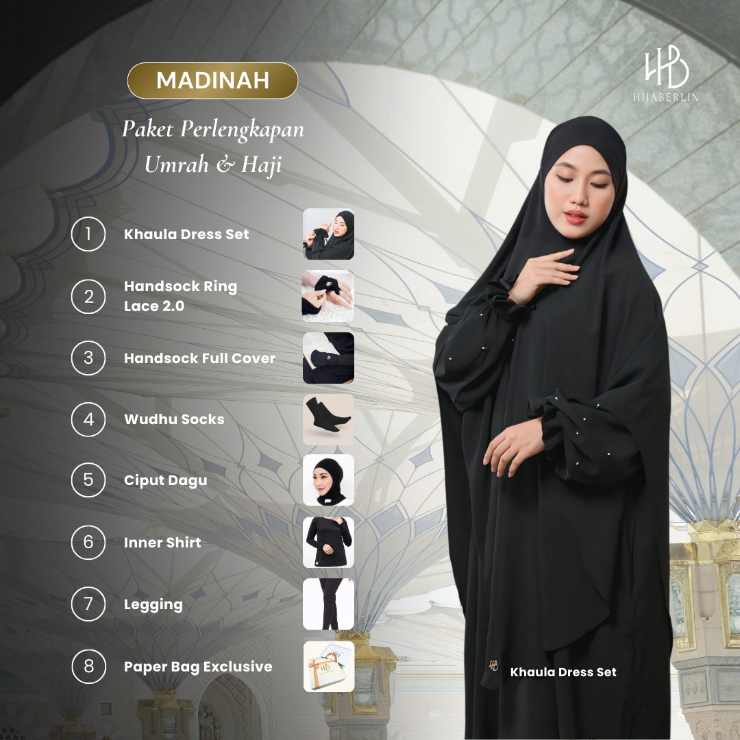 [SPECIAL UMRAH BUNDLING] Madinah Set Umroh Haji Bundling Gamis Aksesoris Premium Gift