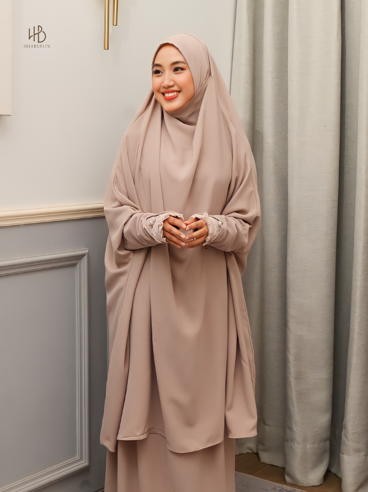 Hafshah Khimar Set Taupe - Hijaberlin